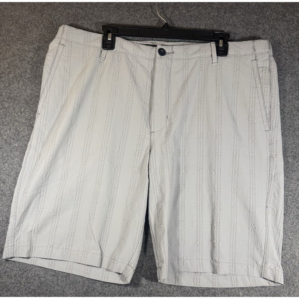 Tommy Bahama‎ Men's Grey Textured Striped Stretch Nylon Performance Shorts 38